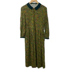 JOCOMOMOLA(ホコモモラ) ワンピース サイズ40 XL レディース - イエローグリーン×ライトピンク×マルチ 長袖/ロング/花柄のサムネイル