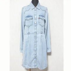 美品 levi's リーバイス Otto Western Dress デニム シャツワンピース A7565-0001 サイズS ブルー レディース 古着 中古 USEDのサムネイル