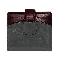 良品 HIROKO HAYASHI ヒロコハヤシ ELLISSE バイカラー 二つ折り財布 ウォレット グレー ボルドー レディース 古着 中古 USEDのサムネイル