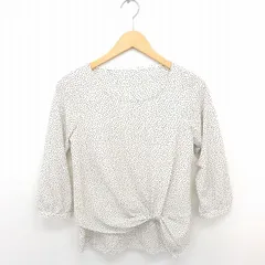 シャンブルドゥシャーム chambre de charme カットソー ブラウス プルオーバー ドット 七分袖 F アイボリー ブラック 白 黒 /TT16のサムネイル