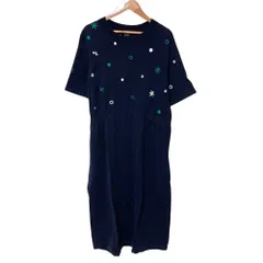 美品 PS Paul Smith ピーエスポールスミス 星刺繍 ニットワンピース M ネイビー レディース 古着 中古 USEDのサムネイル