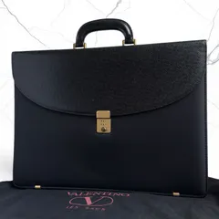 VALENTINO LES SACS ヴァレンティノ ビジネスバッグ ブリーフケース レザー ナイロン ブラック ダイヤルロック 保存袋有りのサムネイル