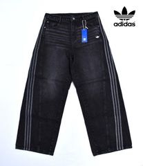 【定価1万9800円】新品 adidas originals ルーズ デニムパンツ 34 JX6865 ミディアム ブラック アディダス