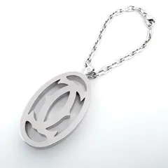 CARTIER 2C ダブルC デコール キーホルダー チャーム キーリング 鑑定済み 正規品 カルティエのサムネイル