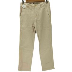 MHL. コットンリネン ストライプ ストレート パンツ シンチバック 