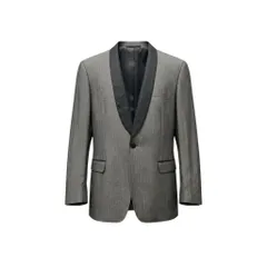 22f17 PS Paul Smith ピーエス ポールスミス ショールカラー ジャケット タキシード リネンブレンド バイカラー サイズM  ブラック メンズ 紳士服o07tのサムネイル