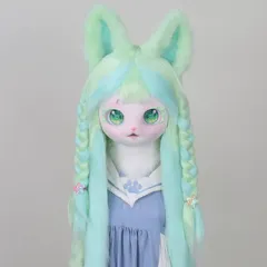着ぐるみヘッド キツネ 緑 全頭ヘッド ケモノ マスク ファースーツ ぬいぐるみ コスプレ コスチューム kigurumiのサムネイル