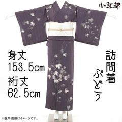着用少ない！単衣＊紫紺色＊手描き＊個性的＊訪問着＊１６０ｃｍ＊裄６５ 着用少ない！単衣＊紫紺色＊手描き＊個性的＊訪問着＊160cm＊裄