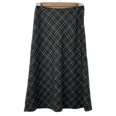 Burberry LONDON(バーバリーロンドン) ロングスカート サイズ38 L レディース美品  - 黒×ダークグレー×ベージュ チェック柄のサムネイル