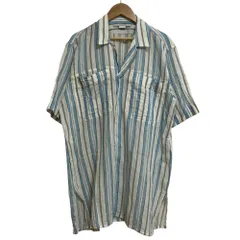 美品 STELLA MCCARTNEY ステラマッカートニー ストライプ柄 オープンカラーシャツ サイズ39 ホワイト メンズ 古着 中古 USEDのサムネイル
