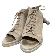 良品 BRUNRLLO CUCINELLI ブルネロクチネリ スエード レースアップ ヒールサンダル 約23.5cm サンドベージュ レディース 古着 中古 USEDのサムネイル