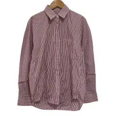 BALENCIAGA バレンシアガ ストライプ柄 長袖 シャツ サイズ34 レッド×ホワイト レディース 古着 中古 USEDのサムネイル