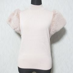 lumignon ルミニョン Houndstooth fur knit top - メルカリ