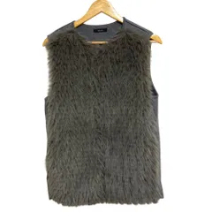 美品 24AW allureville アルアバイル ジャガードフェイクファー コンビニットジレ ベスト 202420-16-180 サイズ2 グレー レディース 古着 中古 USEDのサムネイル