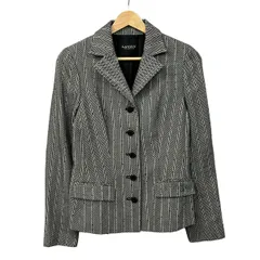 LANVIN COLLECTION(ランバンコレクション) ジャケット サイズ36 S レディース美品  - 黒×白 長袖/ストライプ/スパンコール/春/秋のサムネイル
