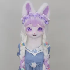 着ぐるみヘッド キツネ 三つ編み 紫 全頭ヘッド ケモノ マスク ファースーツ ぬいぐるみ コスプレ コスチューム kigurumiのサムネイル