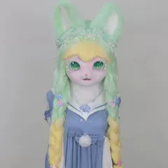着ぐるみヘッド キツネ 三つ編み 緑 全頭ヘッド ケモノ マスク ファースーツ ぬいぐるみ コスプレ コスチューム kigurumi 全頭ヘッド ケモノ マスク ファースーツ ぬいぐるみ コスプレ コスチューム kigurumiのサムネイル