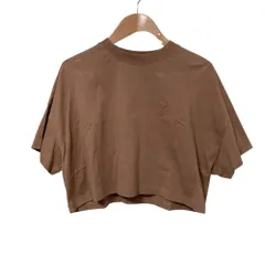 美品 25AW ami alexandre mattiussi アミ アレクサンドルマテュッシ ハートロゴ クロップドTシャツ サイズXXS ブラウン レディース 古着 中古 USEDのサムネイル