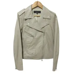 美品 allureville アルアバイル ラムレザー ダブルライダースジャケット 2 ベージュ レディース 古着 中古 USEDのサムネイル