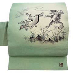 鳥獣戯画 正絹 九寸名古屋帯 手縫い 未使用品 - メルカリ
