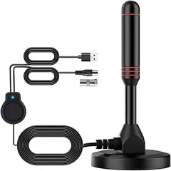 실내 안테나, 휴대용 4K HD TV, 디지털, 수신범위 120km, 신호 부스터, 5m, 차량 내, 고감도, UHF VHF 호환, 간편한 설치, 전용 지상파 디지털 방송, USB 타입, 간편한 연결, 내장 마그네틱 고정 부스터, 고성능, GENTU003