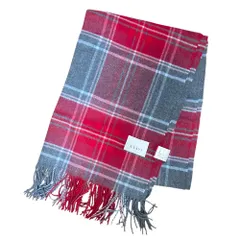 美品 24AW ANAYI アナイ カシミヤ100% チェックマフラー F レッド レディース 古着 中古 USEDのサムネイル