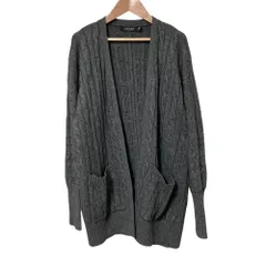 美品 LAUREN RALPH LAUREN ローレンラルフローレン カシミヤブレンド ケーブルニット カーディガン サイズSP グレー レディース 古着 中古 USED