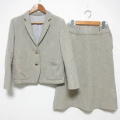 良品 MARGARET HOWELL マーガレットハウエル ウール ジャケット ひざ丈 スカート スーツ セットアップ サイズ1 グレー レディース 古着 中古 USEDのサムネイル