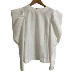 現行 Cygne Manon♡ホワイト とんがりパフtops ブラウス 白 M - メルカリ