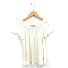 シビラ SYBILLA PLAYA カットソー ブラウス スクエアネック プルオーバー リネン混 半袖 M アイボリー /TT36のサムネイル