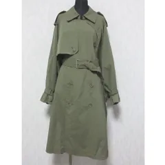 美品 22SS STUNNING LURE スタニングルアー ロング丈 バックプリーツ ベルテッド トレンチコート S カーキ レディース 古着 中古 USEDのサムネイル