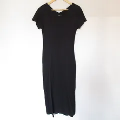 美品 24SS m’s select エムズセレクト V NECK DRESS 半袖 ワンピース 34 ブラック レディース 古着 中古 USEDのサムネイル