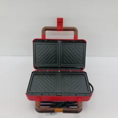 【展示商品】 グリーンハウス ホットサンドメーカー2枚焼き レッド GH-HOTSB-RD レッドのサムネイル