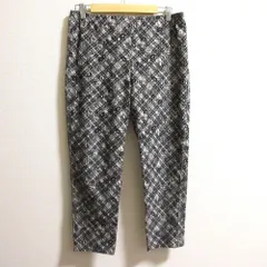 美品 Leilian レリアン ペイズリー チェック イージーパンツ サイズL ブラック レディース 古着 中古 USEDのサムネイル