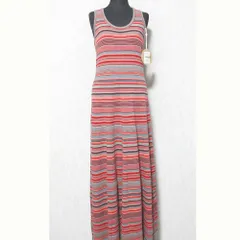 未使用 iliann loeb イリアンローブ カシミヤブレンド ノースリーブ ニットワンピース 163-132 オレンジ グレー レディース 古着 中古 USEDのサムネイル