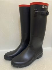 AIGLE エーグル レインブーツ 長靴 ブラック×レッド 38 - メルカリ
