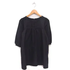 ワンアフター アナザー ナイスクラップ one after another NICE CLAUP ワンピース ミニ レース プルオーバー ハーフボタン 七分袖 黒 ブラック /TTのサムネイル