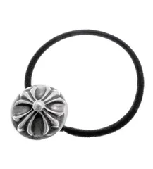 クロムハーツ CHROME HEARTS 【 HAIRBAND 】 クロスボール ボタン ヘアゴム シルバー コンチョ ブレスレット　50973のサムネイル