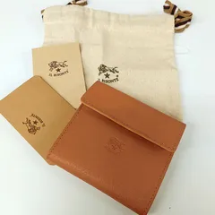 未使用・ジャンク品 IL BISONTE イルビゾンテ SMW022 PV0005 小銭入れ 2つ折り財布 キャメル レザー 本革
