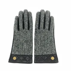 MACKINTOSH PHILOSOPHY マッキントッシュフィロソフィー 手袋 表記サイズ:21cm レザー×ヘリンボーンツイード    グレー レディース / 240001209148のサムネイル