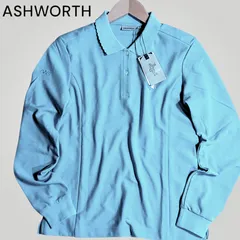 【レディース】【6】新品 ASHWORTH GOLF アシュワース ゴルフ 速乾 抗菌 通気性 ロゴ刺繍入り 鹿の子 長袖 ポロシャツ ライトブルーのサムネイル