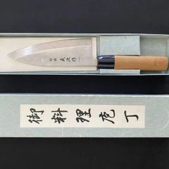 日本製】本霞 出刃包丁 160mm 和包丁 水牛柄 箱付 - メルカリ