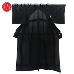 【中古】 喪服 絽 正絹 着丈約165cm 裄丈約67cm ブラック 夏物 しつけ糸あり やまと 和装 呉服 和服 きもの レディース 女性のサムネイル