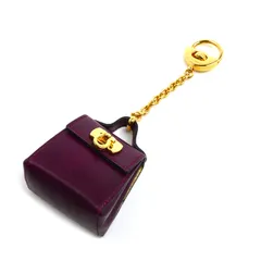 Salvatore Ferragamo サルヴァトーレフェラガモ ガンチーニ ハンドバッグ モチーフ キーホルダー ワインレッド 22-5641 レディース 中古のサムネイル