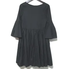 美品 ROCHAS ロシャス 前後2way ひざ丈 Vネック フレアスリーブ フレア ドレス ワンピース 38サイズ ブラック レディース 古着 中古 USEDのサムネイル