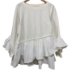美品✨yori ヨリ ダブルフリル カットソー ペプラム 裾フリル 白 長袖