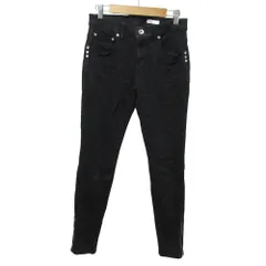 美品 24AW DOUBLE STANDARD CLOTHING ダブルスタンダードクロージング AKKO サイドジップストレッチブラックデニムパンツ 36 ブラック レディース 古着 中古 USEDのサムネイル