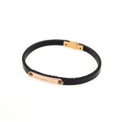 中古】SAINT LAURENT サンローラン IDプレート レザーブレスレット