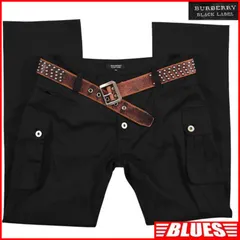 BURBERRY BLACK LABE 廃盤 バーバリーブラックレーベル カーゴパンツ W32 ウール 76 黒 ブラック ノバチェック メンズ バーバリー_ウエスト78cmから82cm一覧←SEULB屋着古← TY4557のサムネイル
