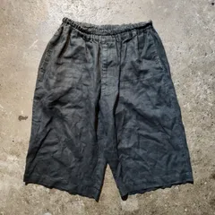 BLACK COMME des GARCONS 14ss リネン ワイド イージー ハーフパンツ ブラックコムデギャルソン 2014ss AD2013 ショーツ Lのサムネイル